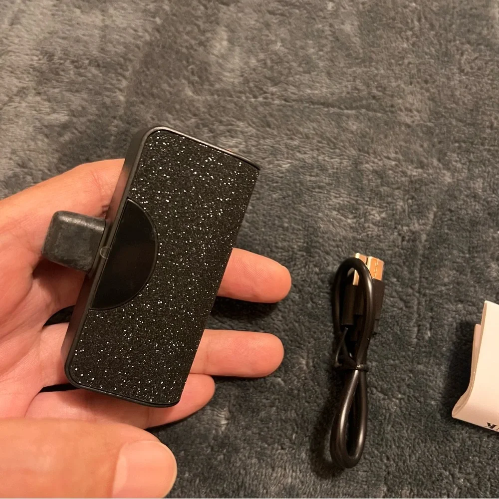 Portable Power Bank with USB Cable - Black